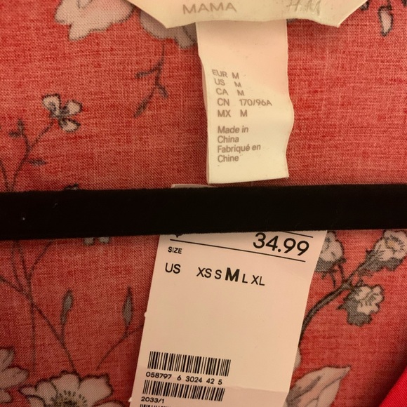 Orange Floral Viscose Maternity Dress - Picture 4 of 8